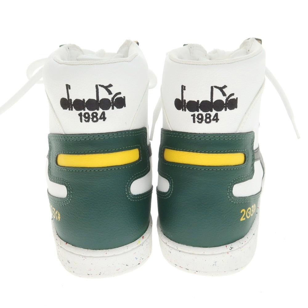 【中古】【未使用】ディアドラ Diadora Mi Basket 2030 スニーカー ホワイトxグリーン【 27 】【 状態ランクS 】【 メンズ 】