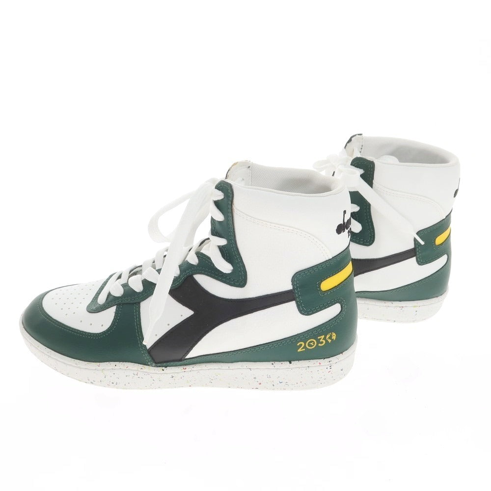【中古】【未使用】ディアドラ Diadora Mi Basket 2030 スニーカー ホワイトxグリーン【 27 】【 状態ランクS 】【 メンズ 】