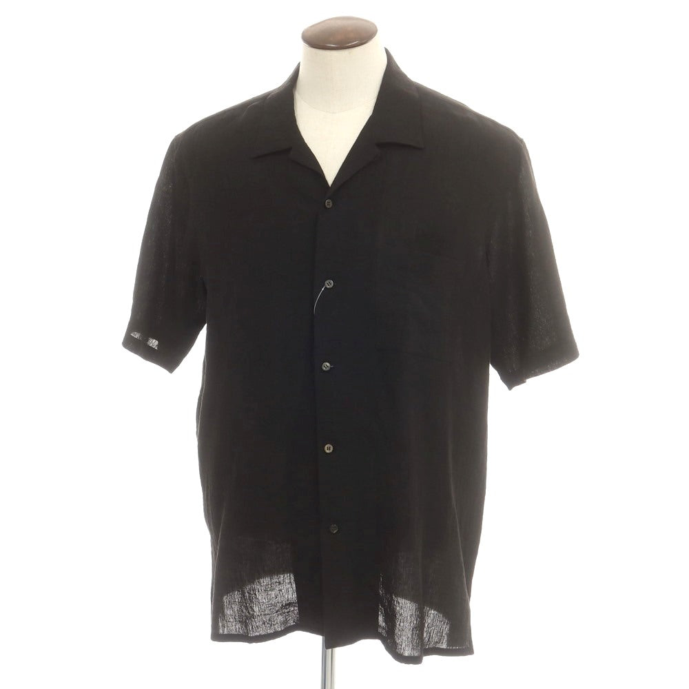 【中古】カル Cale 2025年春夏 リネン系 オープンカラー 半袖シャツ ブラック【 5 】【 状態ランクB 】【 メンズ 】