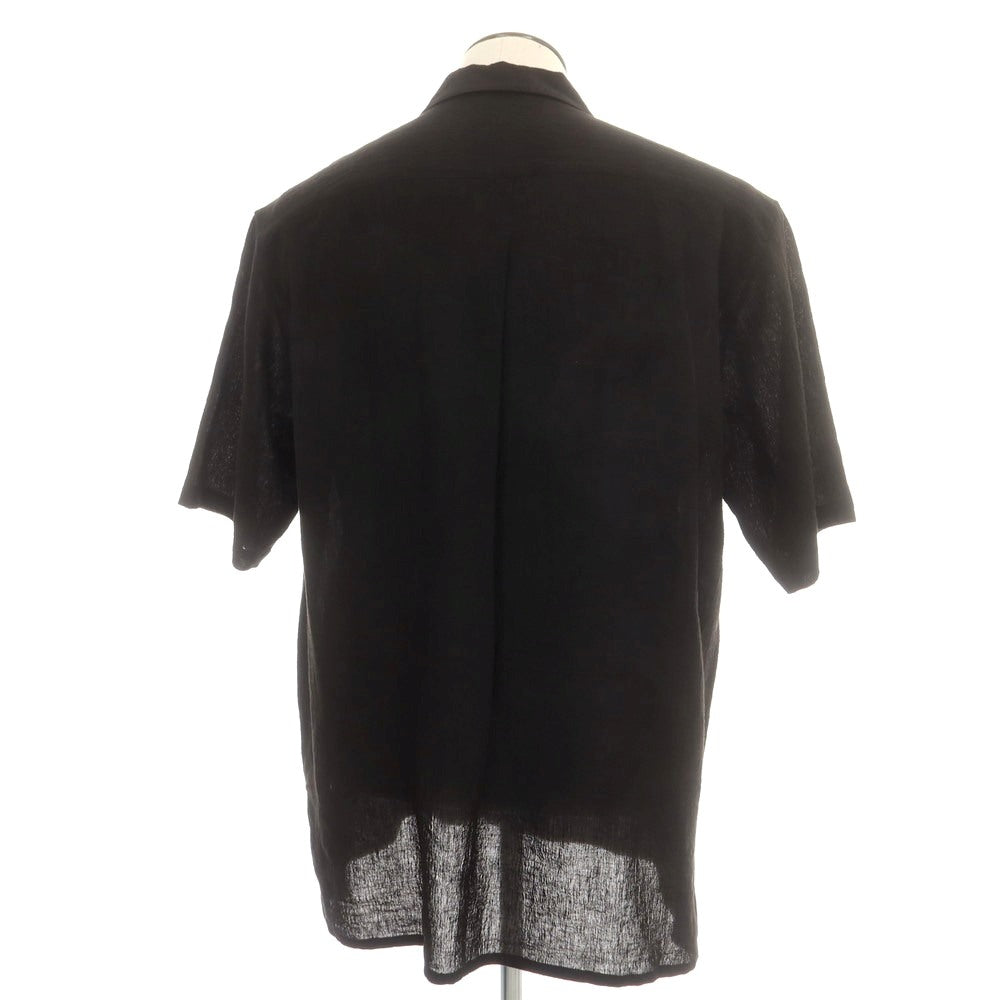 【中古】カル Cale 2025年春夏 リネン系 オープンカラー 半袖シャツ ブラック【 5 】【 状態ランクB 】【 メンズ 】
