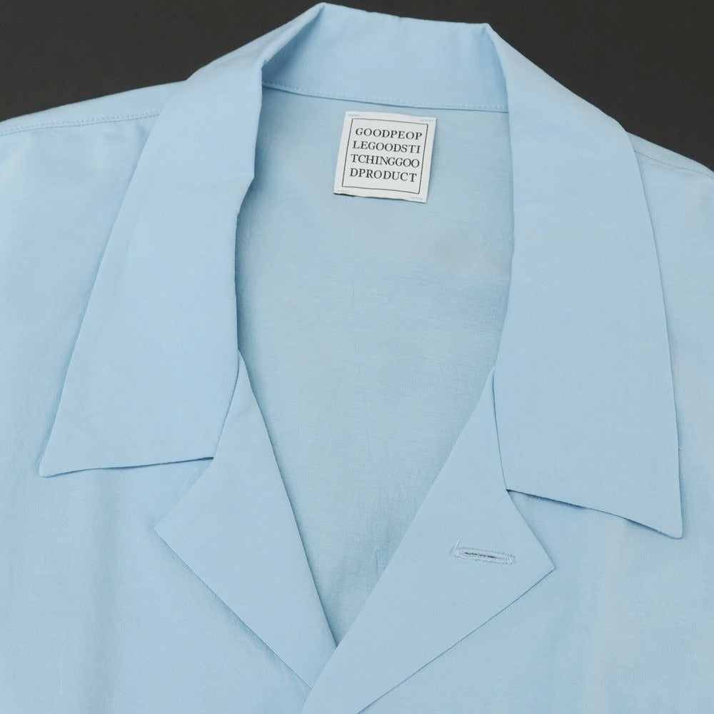 【中古】グッド ピープル グッド ステッチング グッド プロダクト GOOD PEOPLE GOOD STITCHING GOOD PRODUCT 2025年春夏 コットン系 オープンカラー 半袖シャツ ライトブルー【 表記なし(L位) 】【 状態ランクB 】【 メンズ 】