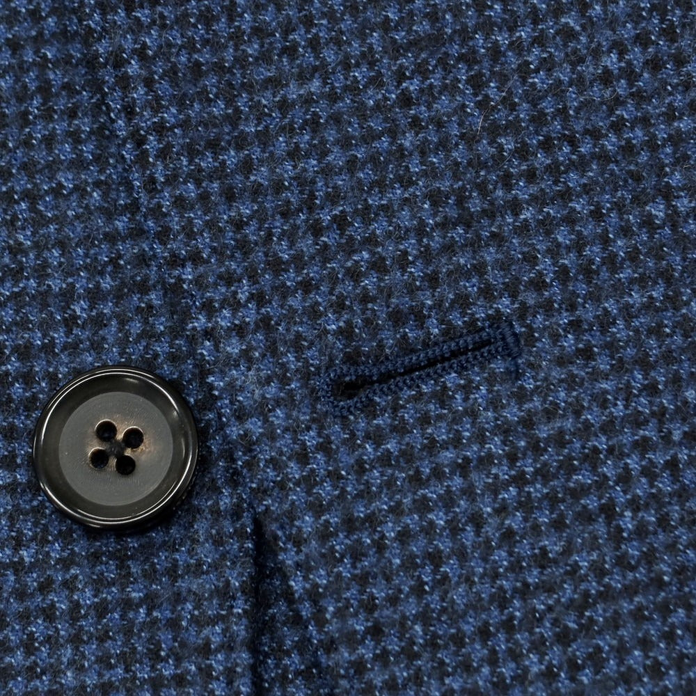 【中古】イセタンメンズ ISETAN MENS ウール ハウンドトゥース柄 テーラードジャケット メランジブルーxブラック【 44 】【 状態ランクB 】【 メンズ 】