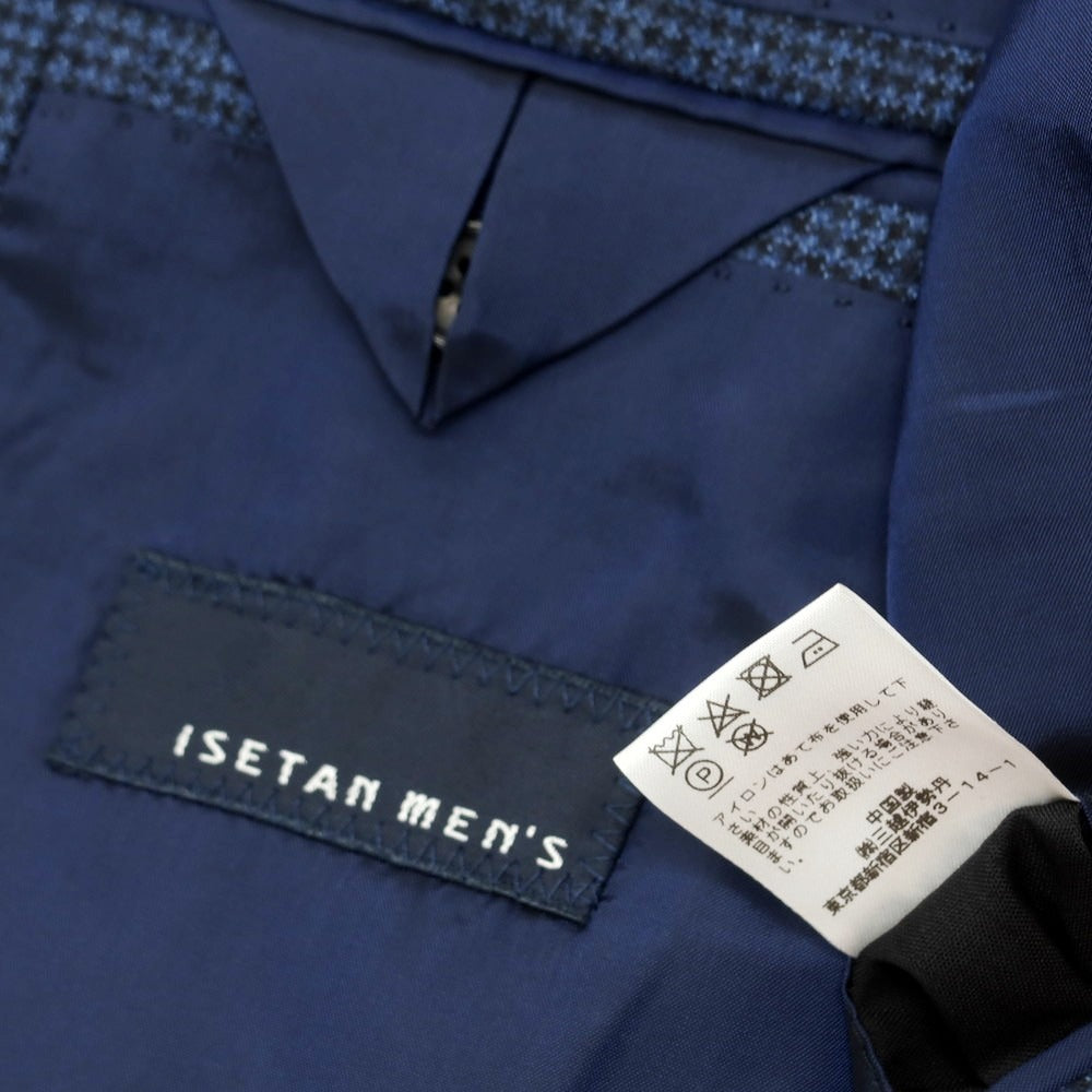 【中古】イセタンメンズ ISETAN MENS ウール ハウンドトゥース柄 テーラードジャケット メランジブルーxブラック【 44 】【 状態ランクB 】【 メンズ 】
