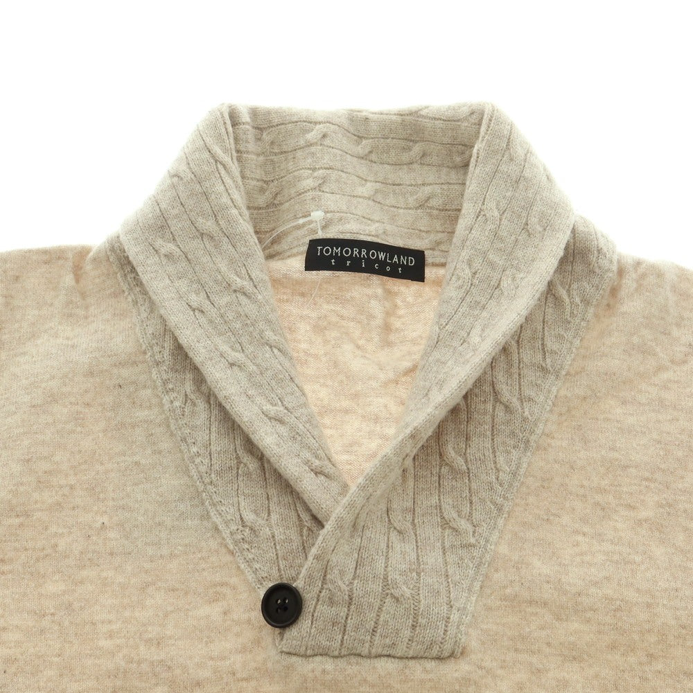 【中古】トゥモローランド TOMORROWLAND ハイゲージ ウール ショールカラー プルオーバーニット ベージュ【 M 】【 状態ランクC 】【 メンズ 】