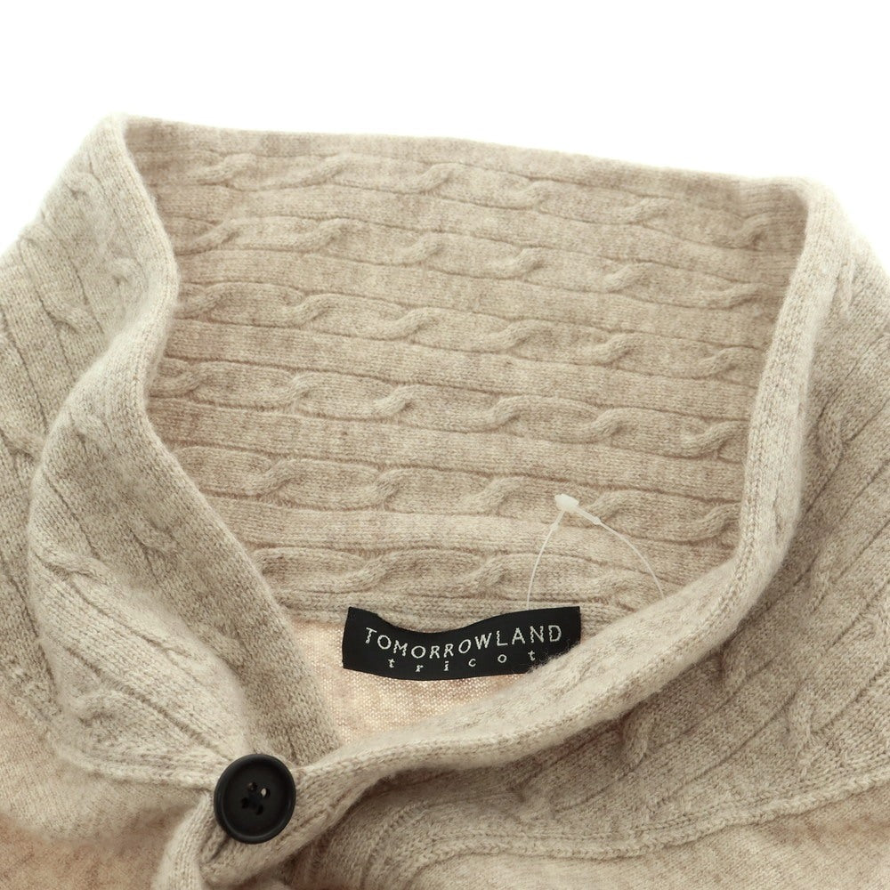 【中古】トゥモローランド TOMORROWLAND ハイゲージ ウール ショールカラー プルオーバーニット ベージュ【 M 】【 状態ランクC 】【 メンズ 】