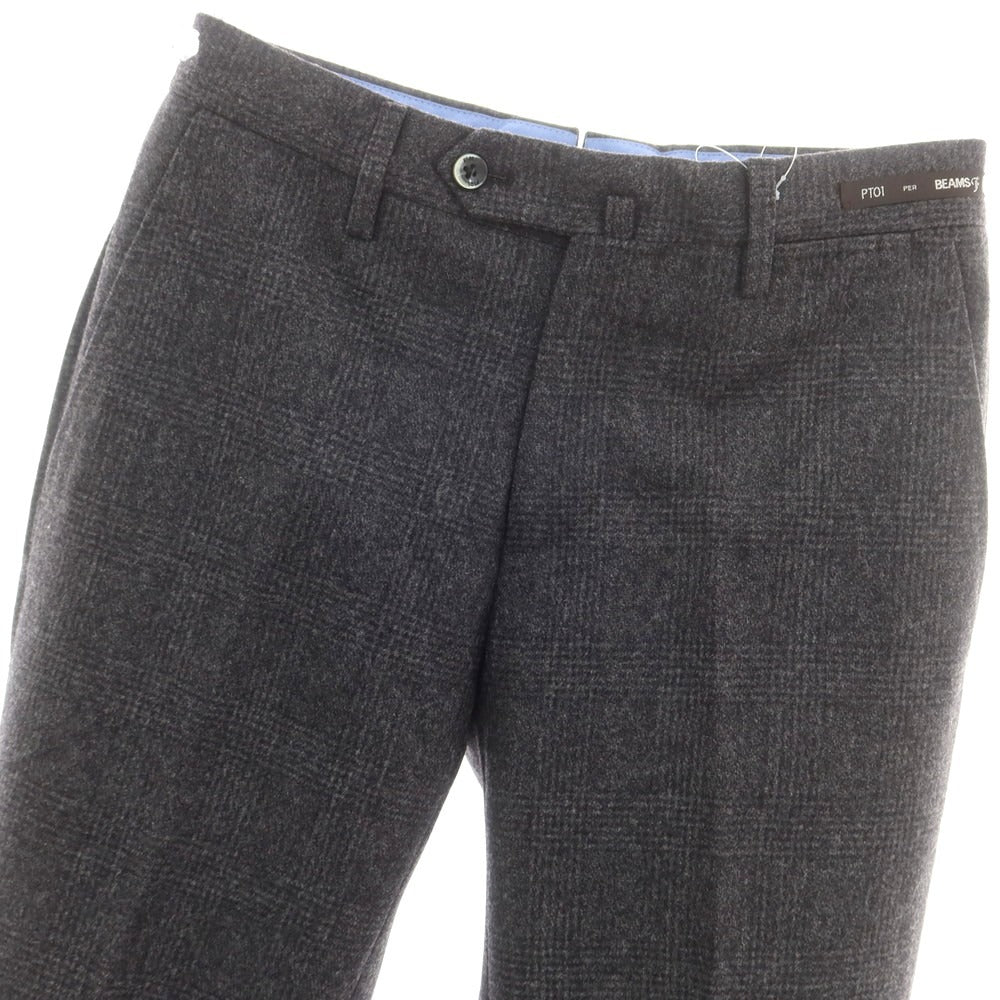 【中古】ピーティーゼロウーノ PT01 BEAMS F別注 ウール チェック ドレススラックスパンツ グレー【 42 】【 状態ランクA 】【 メンズ 】