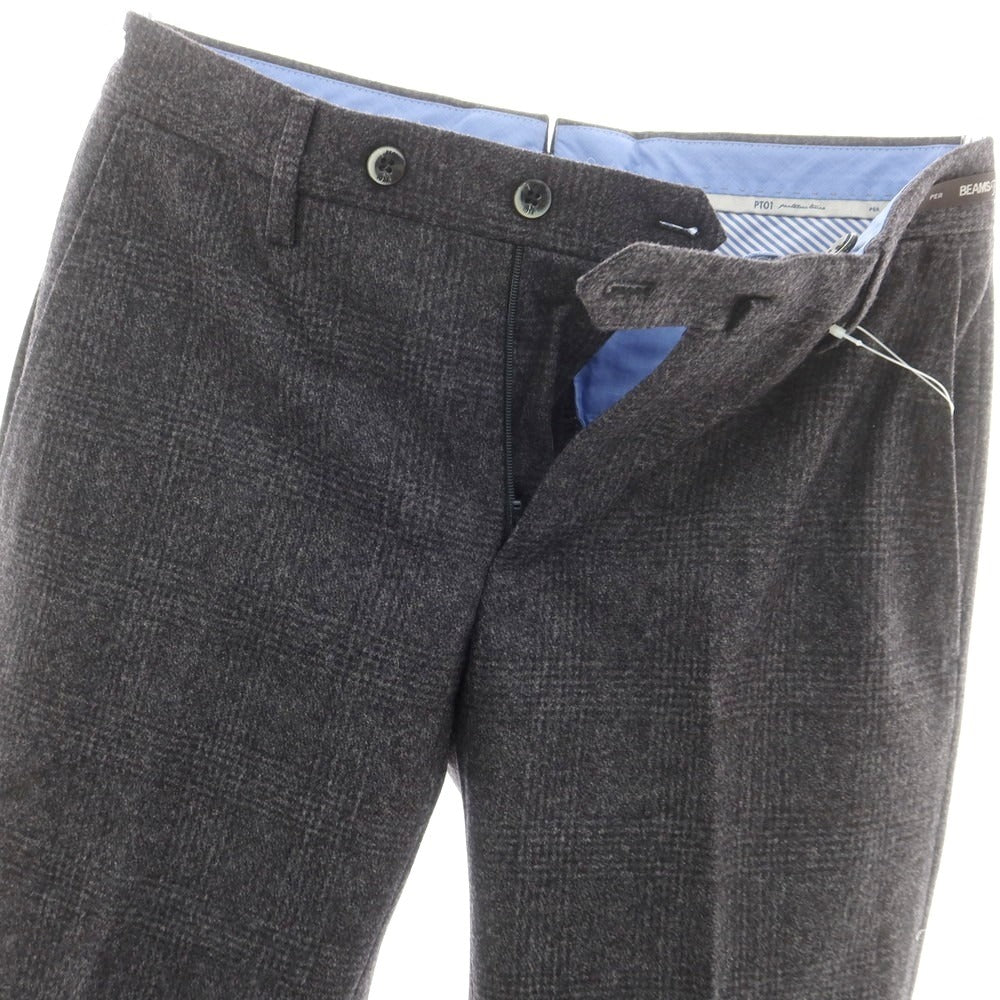 【中古】ピーティーゼロウーノ PT01 BEAMS F別注 ウール チェック ドレススラックスパンツ グレー【 42 】【 状態ランクA 】【 メンズ 】