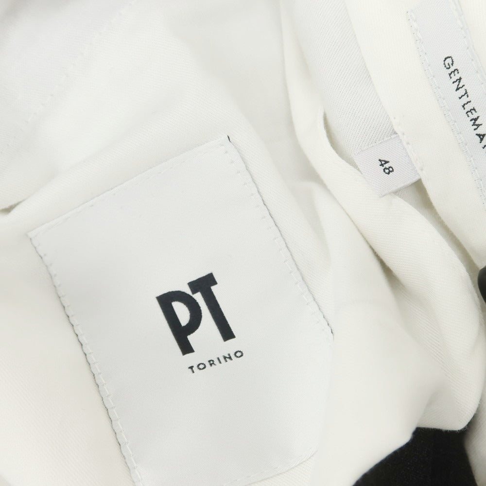 【中古】ピーティートリノ PT TORINO TECHNO WASHABLE WOOL ストレッチ ポリエステルウール ドレススラックスパンツ チャコール【 48 】【 状態ランクA 】【 メンズ 】