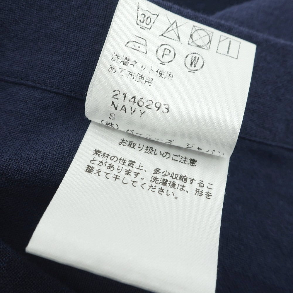 【中古】フィナモレ Finamore コットン ホリゾンタルカラー カジュアルシャツ ネイビー【 S 】【 状態ランクB 】【 メンズ 】