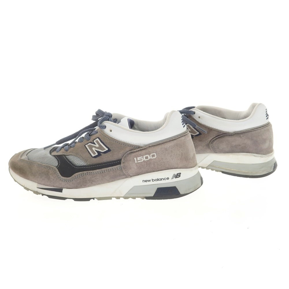 【中古】ニューバランス NEW BALANCE M1500BN スニーカー グレー系xネイビー【 US8 】【 状態ランクC 】【 メンズ 】