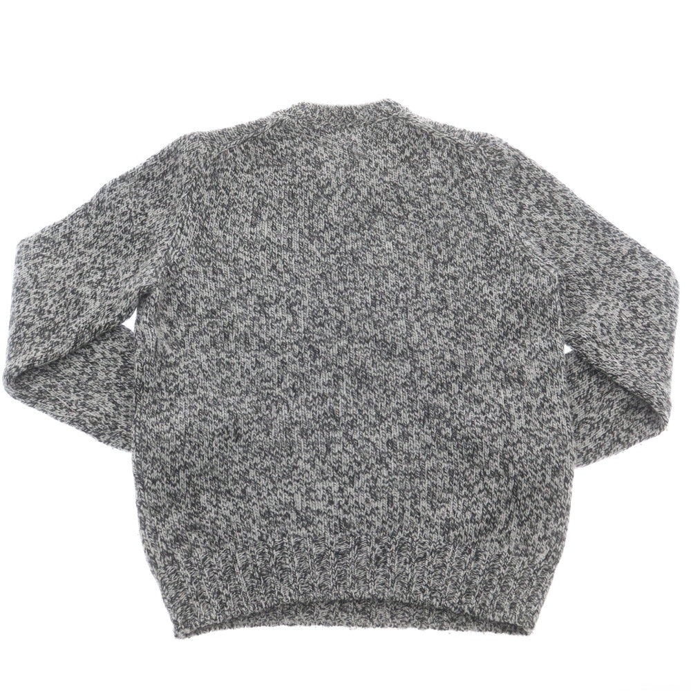 【中古】グランサッソ GRAN SASSO ウール クルーネック プルオーバーニット グレーxチャコールグレー【 46 】【 状態ランクC 】【 メンズ 】