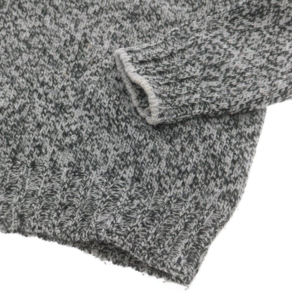 【中古】グランサッソ GRAN SASSO ウール クルーネック プルオーバーニット グレーxチャコールグレー【 46 】【 状態ランクC 】【 メンズ 】