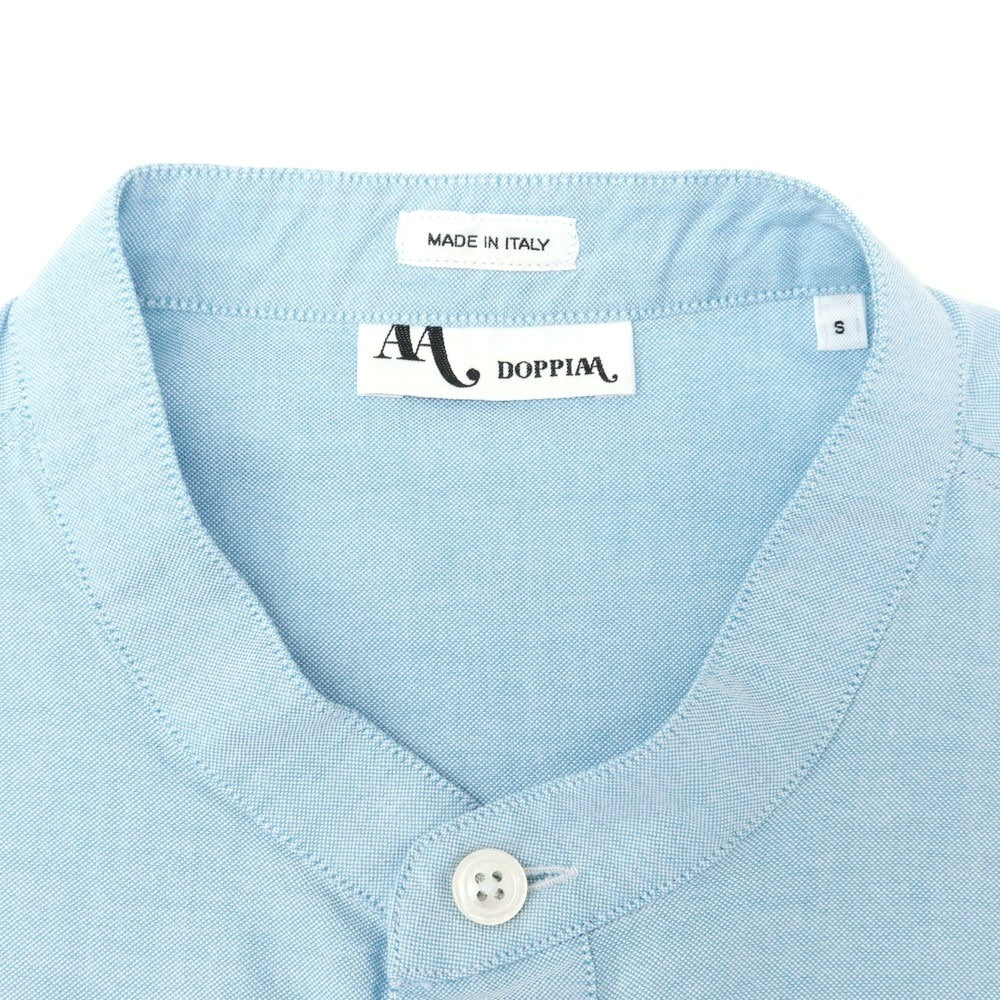 【新品】ドッピアアー DOPPIAA コットン バンドカラー プルオーバーシャツ ライトブルーxピンク【 S 】【 状態ランクN 】【 メンズ 】