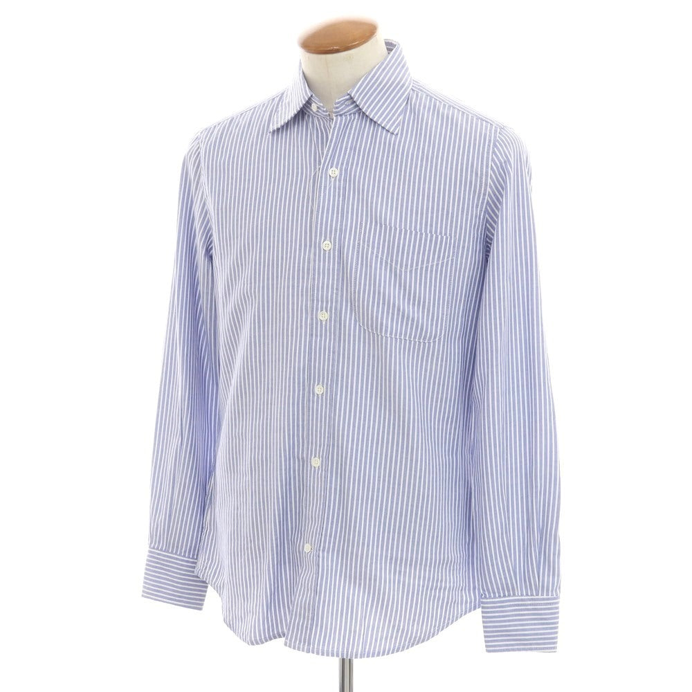 【新品】グランシャツ Glanshirt コットン ストライプ カジュアルシャツ ブルーxホワイト【 39 】【 状態ランクN 】【 メンズ 】