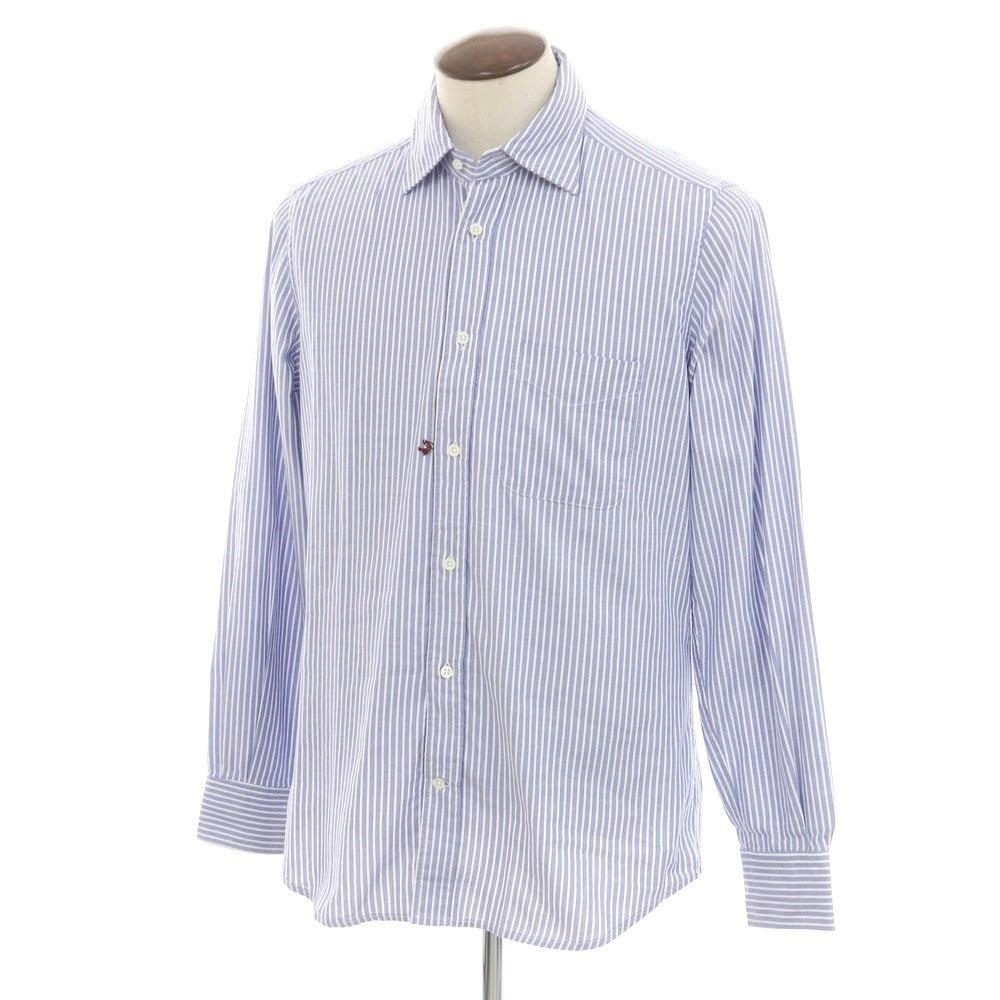 【新品】グランシャツ Glanshirt コットン ストライプ カジュアルシャツ ブルーxホワイト【 41 】【 状態ランクN 】【 メンズ 】