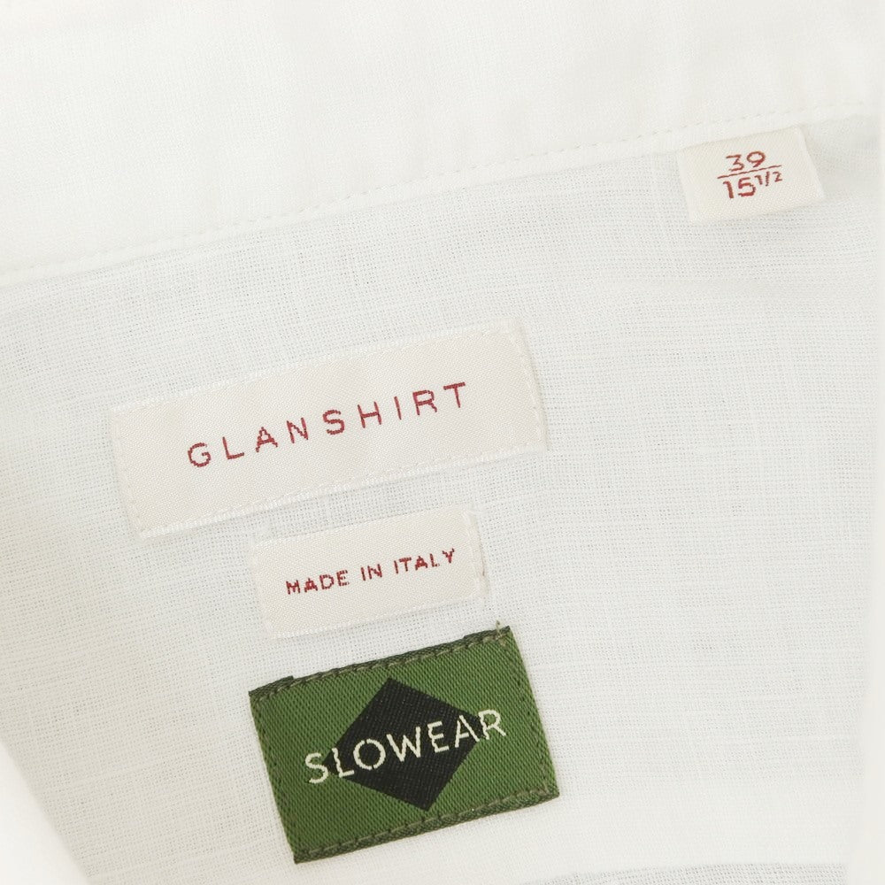 【新品】グランシャツ Glanshirt リネン ワイドカラー カジュアルシャツ ホワイト【 39 】【 状態ランクN 】【 メンズ 】