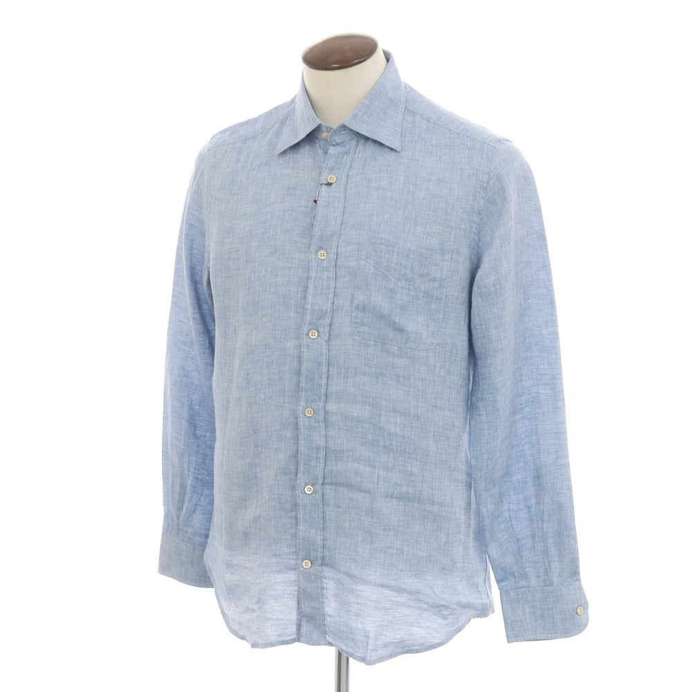 【新品】グランシャツ Glanshirt リネン ワイドカラー カジュアルシャツ ライトブルー【 41 】【 状態ランクN 】【 メンズ 】