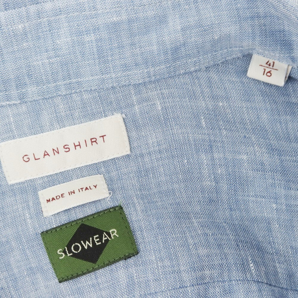 【新品】グランシャツ Glanshirt リネン ワイドカラー カジュアルシャツ ライトブルー【 41 】【 状態ランクN 】【 メンズ 】