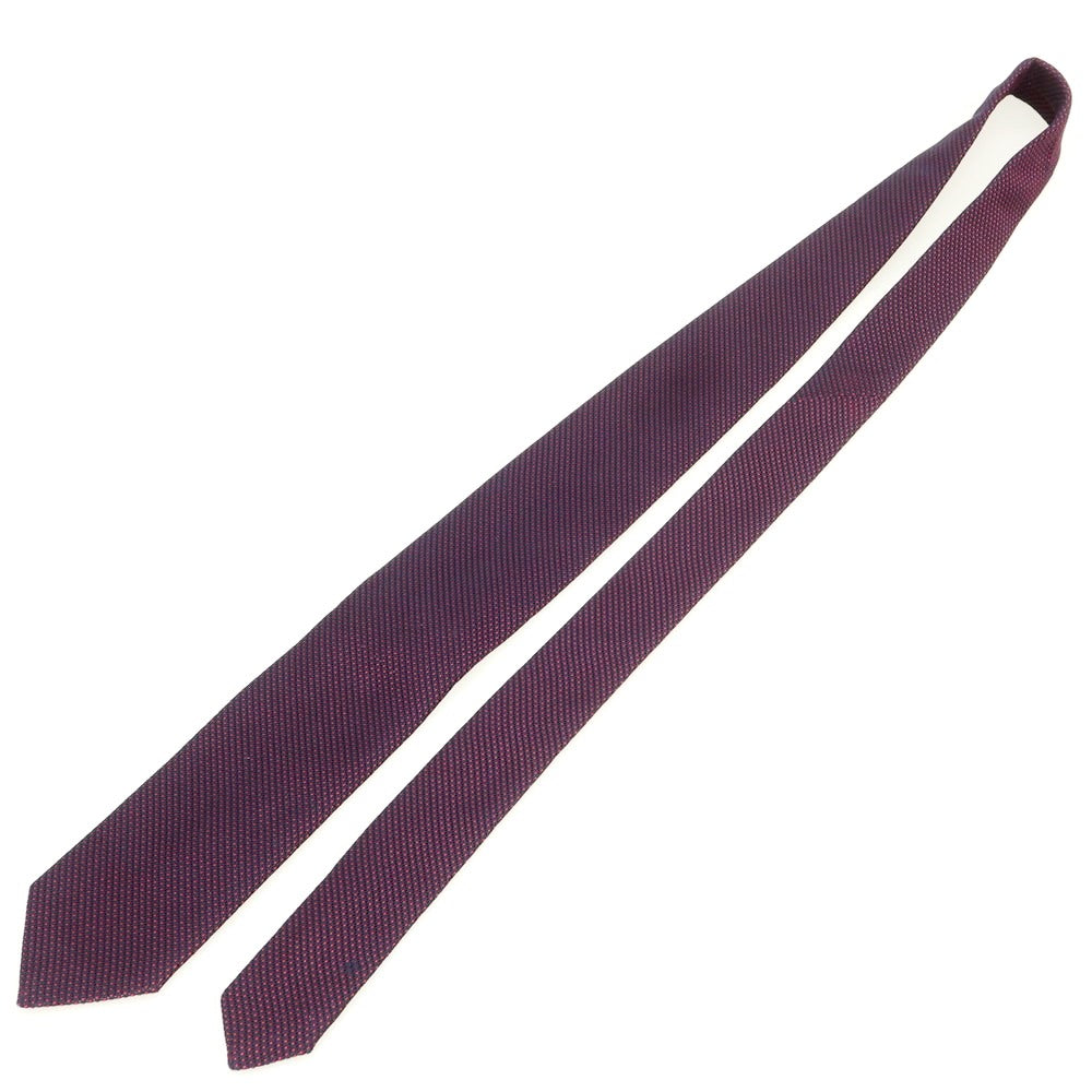 【新品】ブリューワー BREUER シルク ドット柄ネクタイ ダークネイビーxレッド【 状態ランクN 】【 メンズ 】