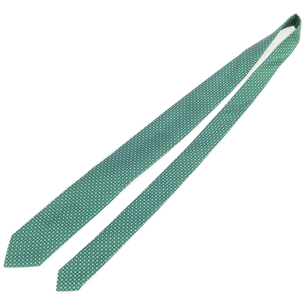 【新品】ブリューワー BREUER シルク 小紋柄ネクタイ グリーンxホワイト【 状態ランクN 】【 メンズ 】