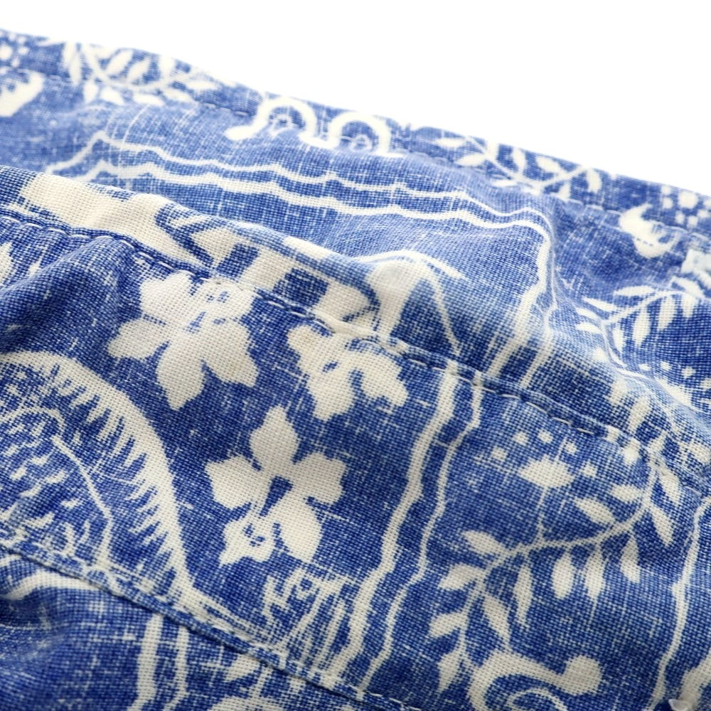 【中古】レインスプーナー reyn spooner コットン系 ボタンダウン プルオーバー 半袖シャツ ブルーxホワイト【 表記なし(M位) 】【 状態ランクC 】【 メンズ 】
