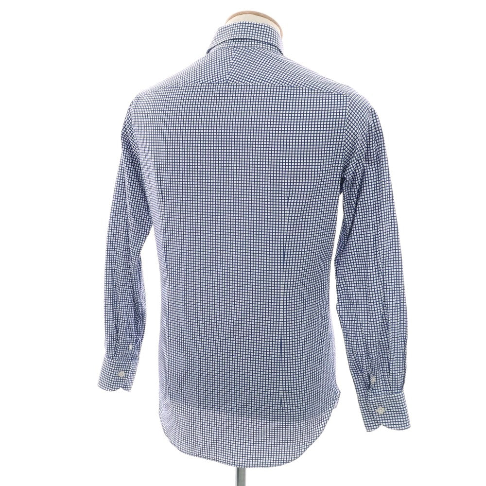 【中古】ビームスエフ BEAMS F コットン セミワイドカラー ドレスシャツ ブルーxホワイト【 37 】【 状態ランクC 】【 メンズ 】