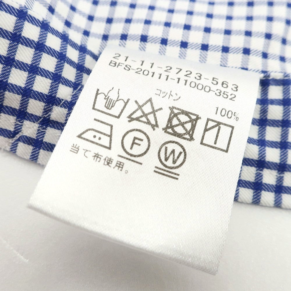【中古】ビームスエフ BEAMS F コットン セミワイドカラー ドレスシャツ ブルーxホワイト【 37 】【 状態ランクC 】【 メンズ 】