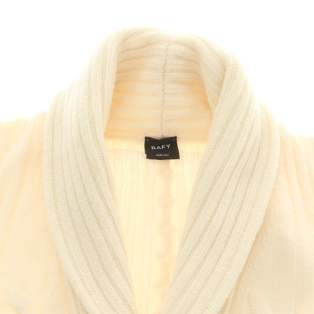 【中古】バフィー BAFY ローゲージ ウール ショールカラー カーディガン オフホワイト【 46 】【 状態ランクB 】【 メンズ 】