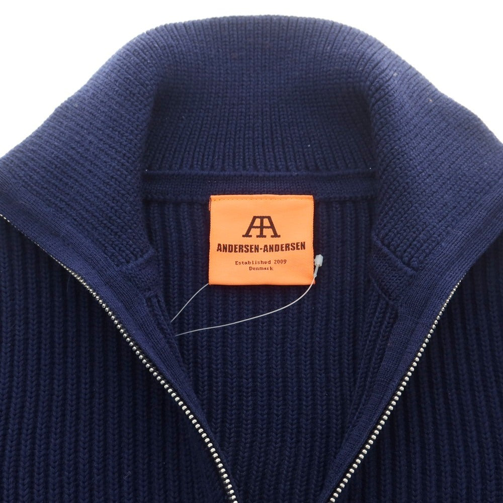 【中古】アンデルセンアンデルセン ANDERSEN-ANDERSEN ウール リブ ダブルジップ カーディガン ネイビー【 XXS 】【 状態ランクB 】【 メンズ 】