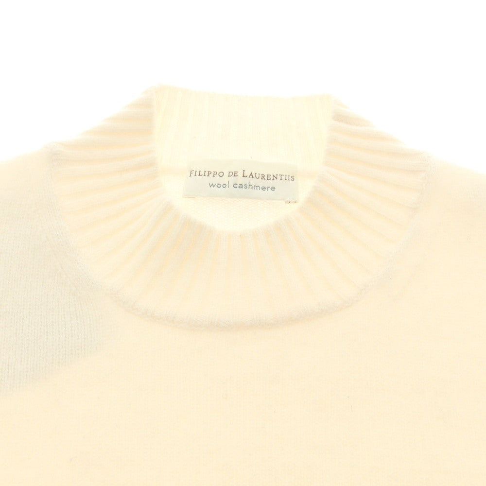 【中古】フィリッポ デ ローレンティス FILIPPO DE LAURENTIIS ウールカシミヤ モックネック プルオーバーニット オフホワイト【 46 】【 状態ランクB 】【 メンズ 】