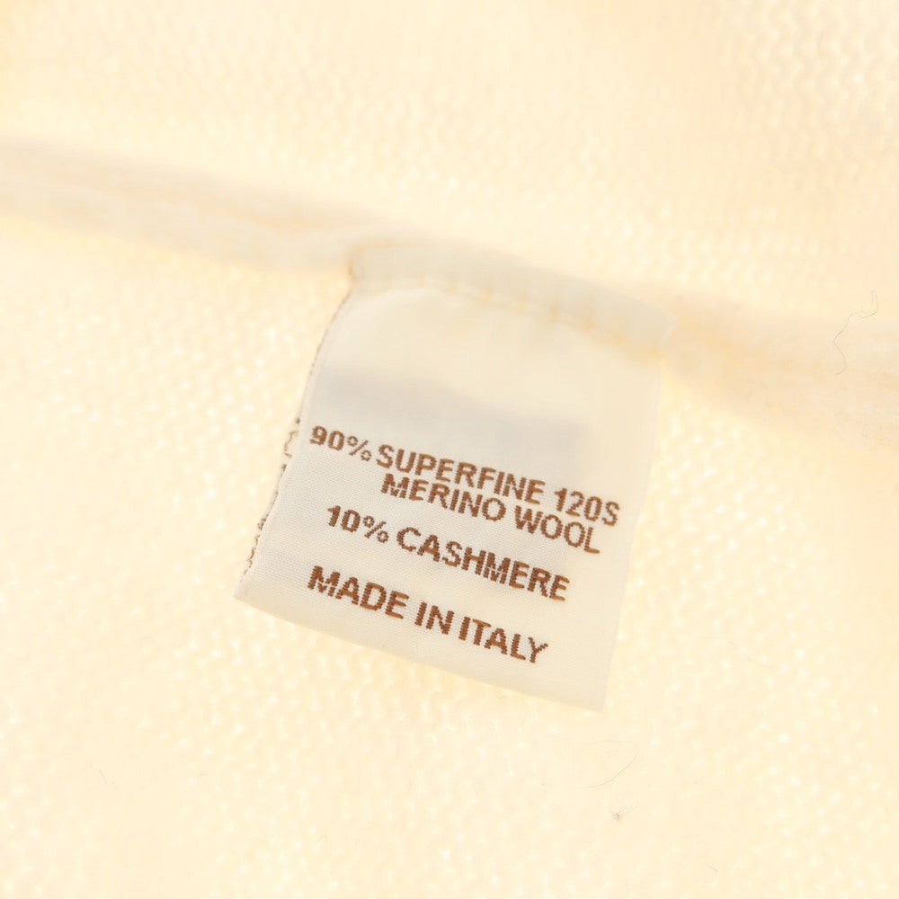 【中古】フィリッポ デ ローレンティス FILIPPO DE LAURENTIIS ウールカシミヤ モックネック プルオーバーニット オフホワイト【 46 】【 状態ランクB 】【 メンズ 】