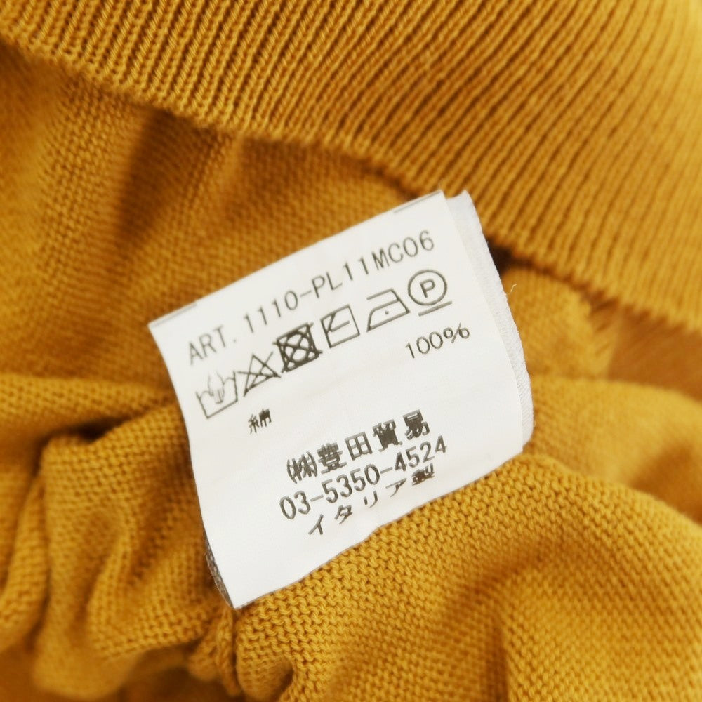 【中古】フィリッポ デ ローレンティス FILIPPO DE LAURENTIIS ハイゲージ クレープコットン 半袖 ポロニット マスタード【 46 】【 状態ランクB 】【 メンズ 】
