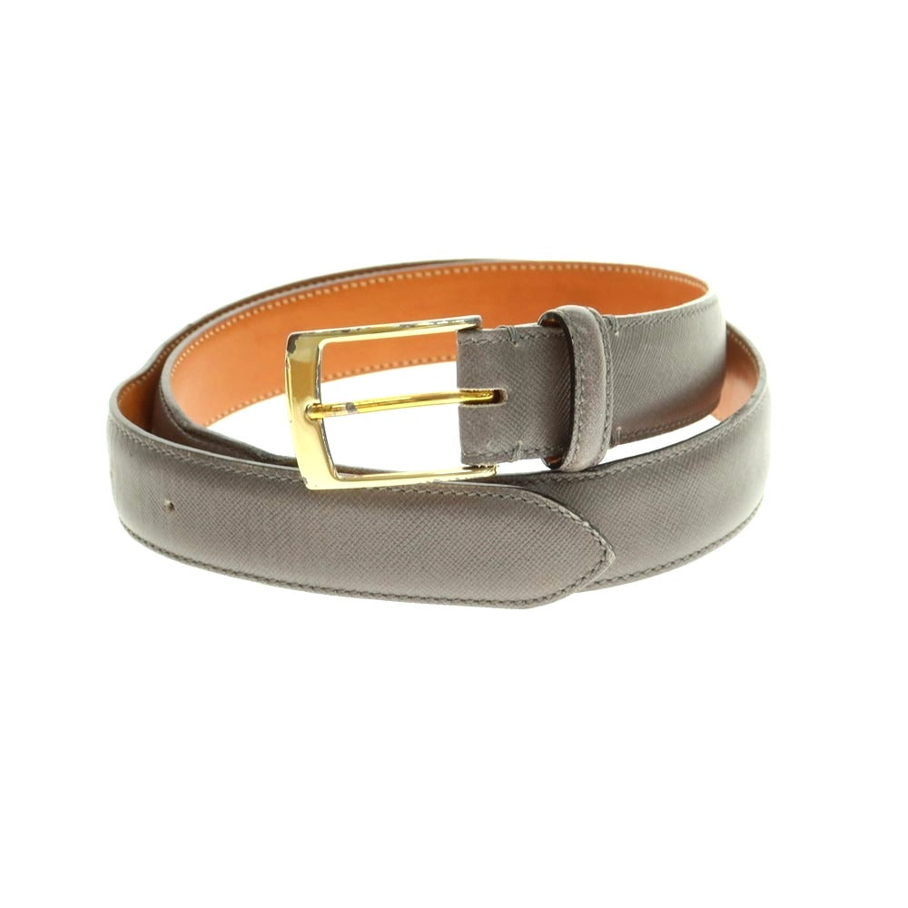 【中古】アンドレアグレコ ANDREA GRECO TOMORROWLAND別注 型押しレザー ベルト グレー【 80 】【 状態ランクC 】【 メンズ 】