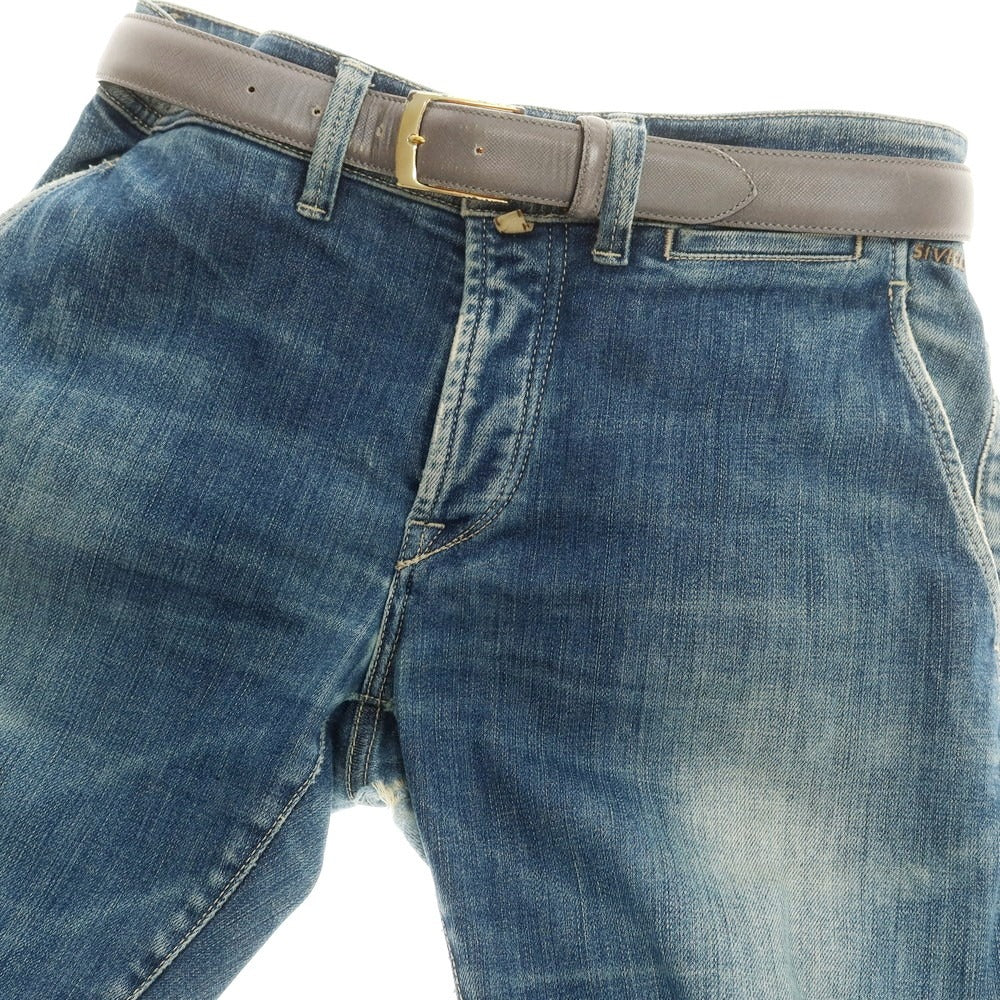 【中古】アンドレアグレコ ANDREA GRECO TOMORROWLAND別注 型押しレザー ベルト グレー【 80 】【 状態ランクC 】【 メンズ 】