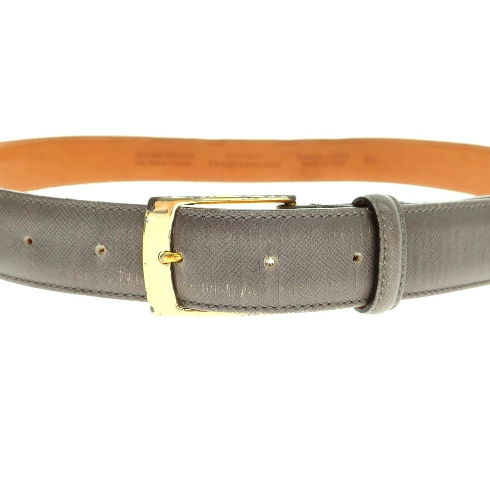【中古】アンドレアグレコ ANDREA GRECO TOMORROWLAND別注 型押しレザー ベルト グレー【 80 】【 状態ランクC 】【 メンズ 】
