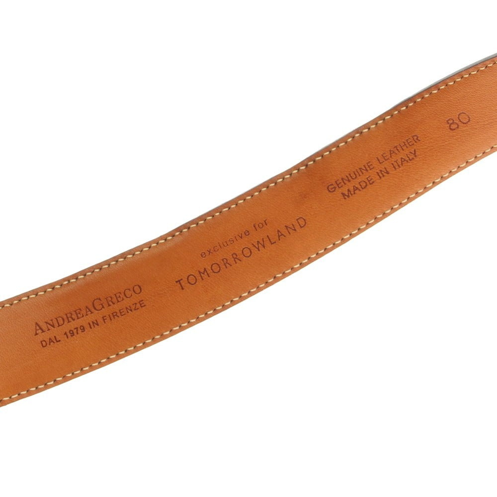 【中古】アンドレアグレコ ANDREA GRECO TOMORROWLAND別注 型押しレザー ベルト グレー【 80 】【 状態ランクC 】【 メンズ 】
