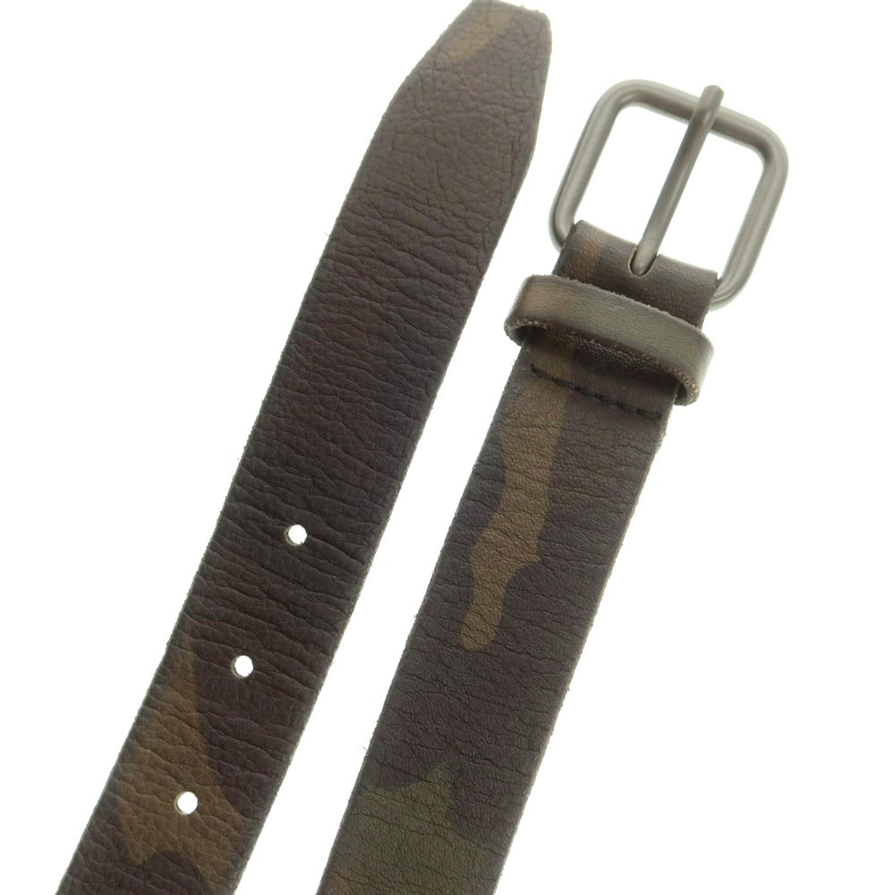 【中古】オルチアーニ ORCIANI カモフラージュ柄 レザー ベルト ブラックxオリーブ【 75 】【 状態ランクB 】【 メンズ 】