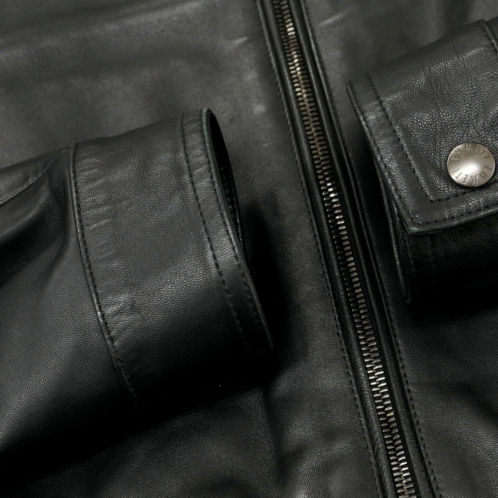 【中古】エンメティ EMMETI JURI ラムレザー ライダースジャケット ブラック【 48 】【 状態ランクB 】【 メンズ 】