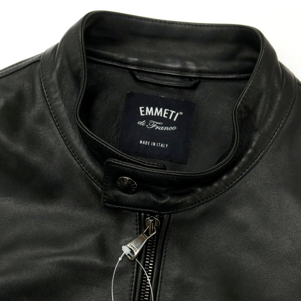 【中古】エンメティ EMMETI JURI ラムレザー ライダースジャケット ブラック【 48 】【 状態ランクB 】【 メンズ 】