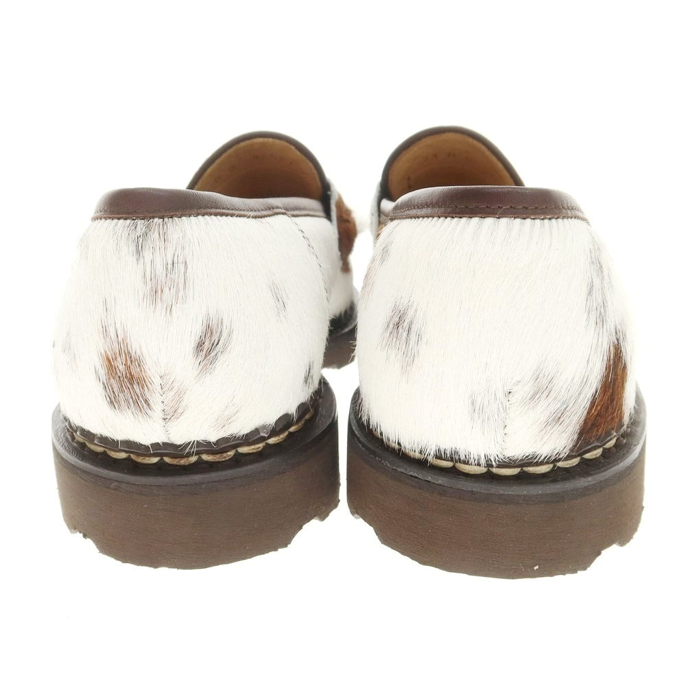 【中古】【未使用】パラブーツ Paraboot REIMS ハラコ コインローファー ホワイトxブラウン【 8 】【 状態ランクS 】【 メンズ 】