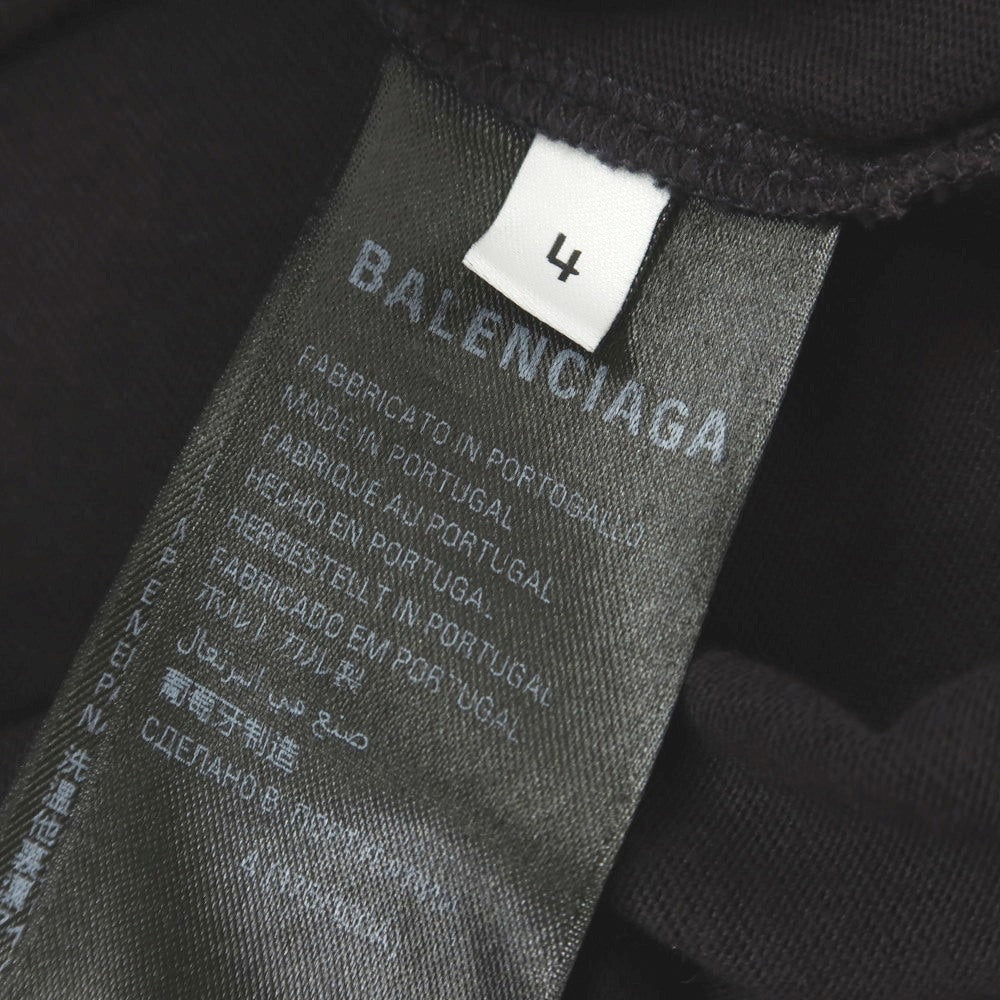 【中古】バレンシアガ BALENCIAGA 銀座店オープン記念 コットン クルーネック 半袖Tシャツ ブラック【 4 】【 状態ランクC 】【 メンズ 】