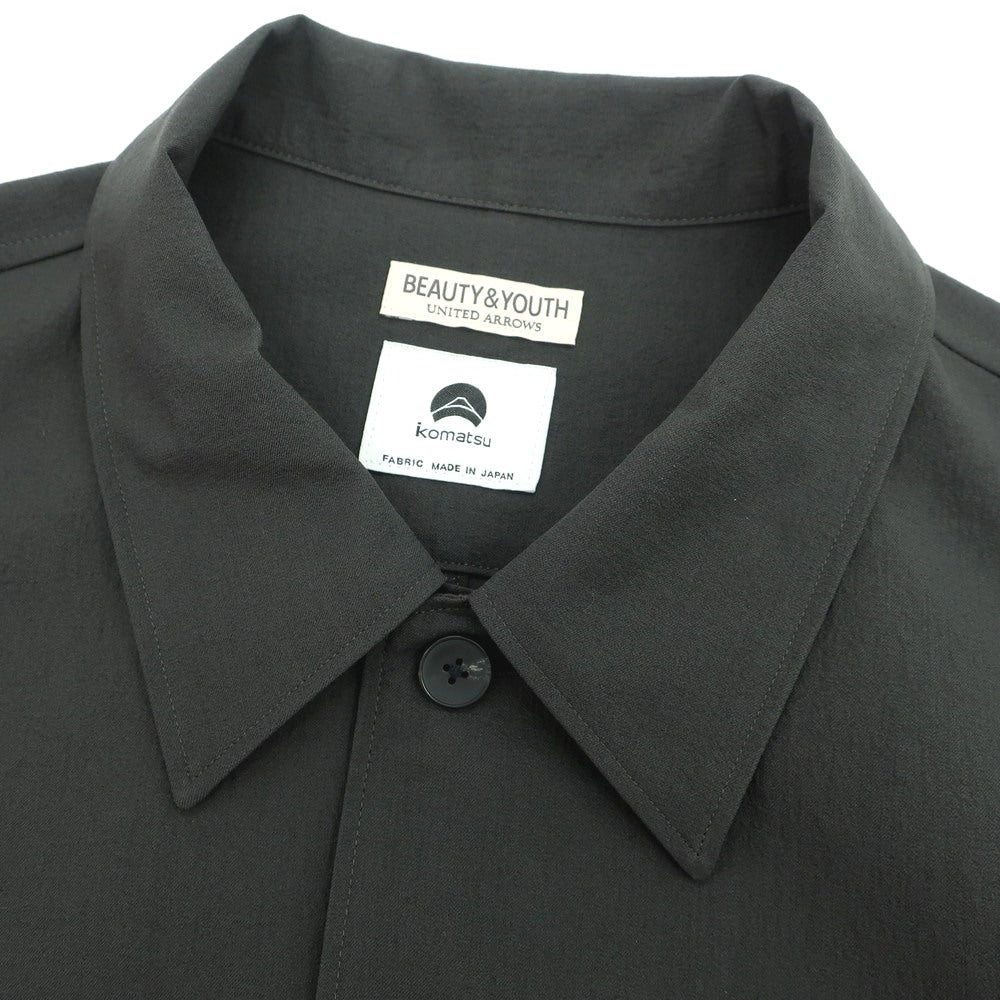 【中古】ビューティアンドユースユナイテッドアローズ BEAUTY&YOUTH UNITED ARROWS ポリエステル カジュアルシャツ チャコール【 L 】【 状態ランクB 】【 メンズ 】