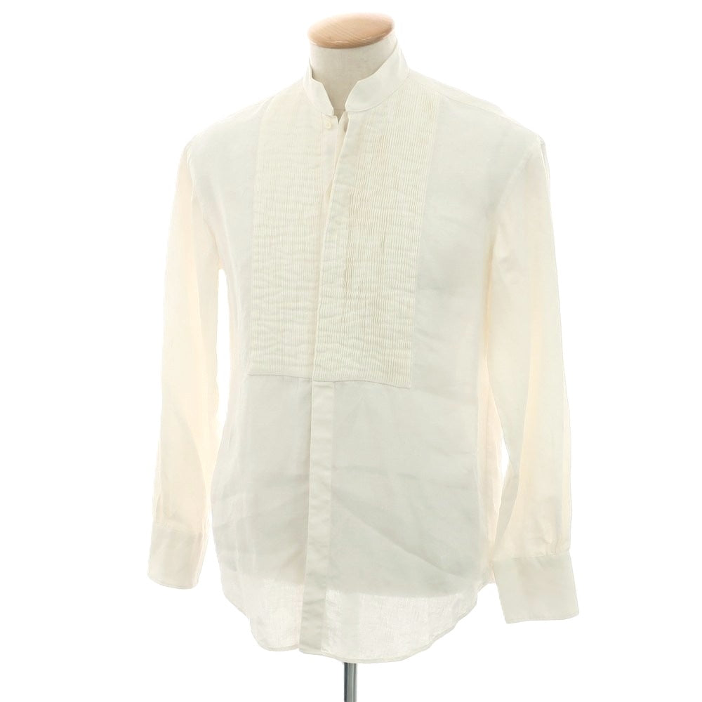 【中古】ブリエンヌ BOURRIENNE リネン ブザム カジュアルシャツ ホワイト【 S 】【 状態ランクB 】【 メンズ 】