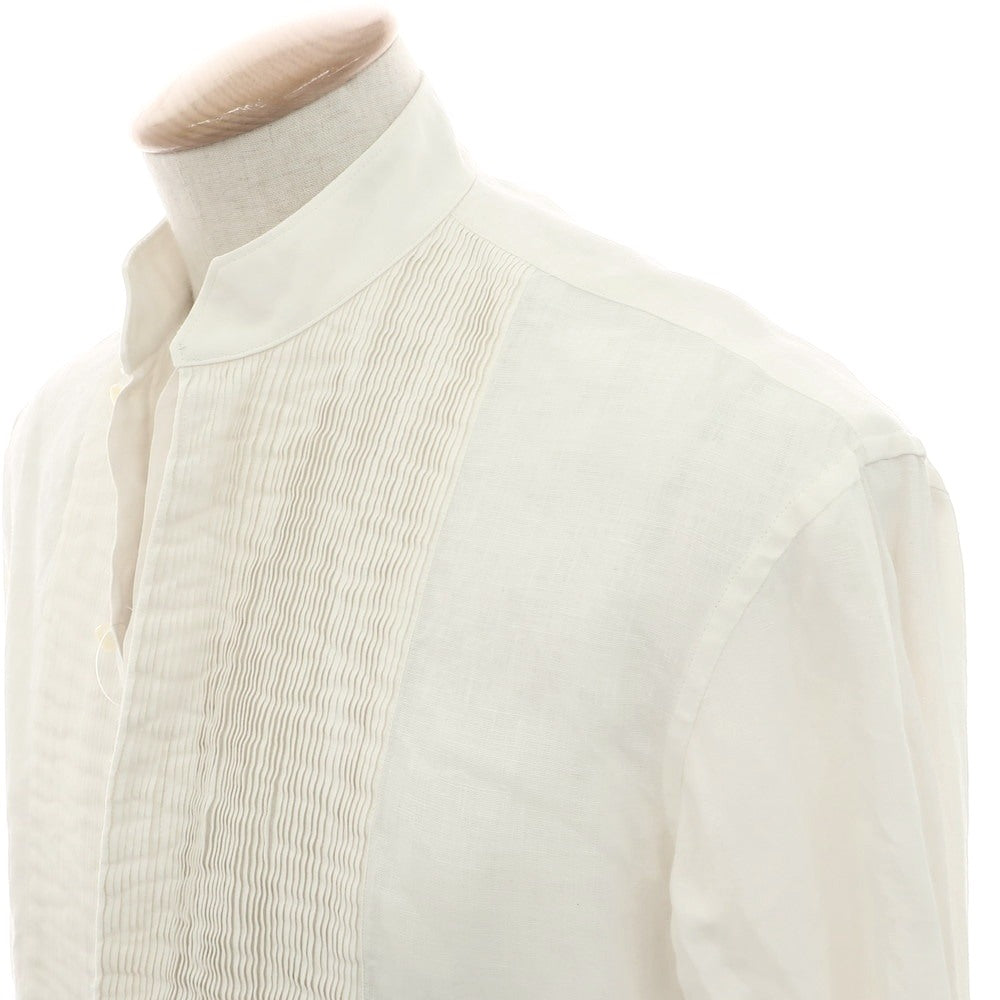 【中古】ブリエンヌ BOURRIENNE リネン ブザム カジュアルシャツ ホワイト【 S 】【 状態ランクB 】【 メンズ 】