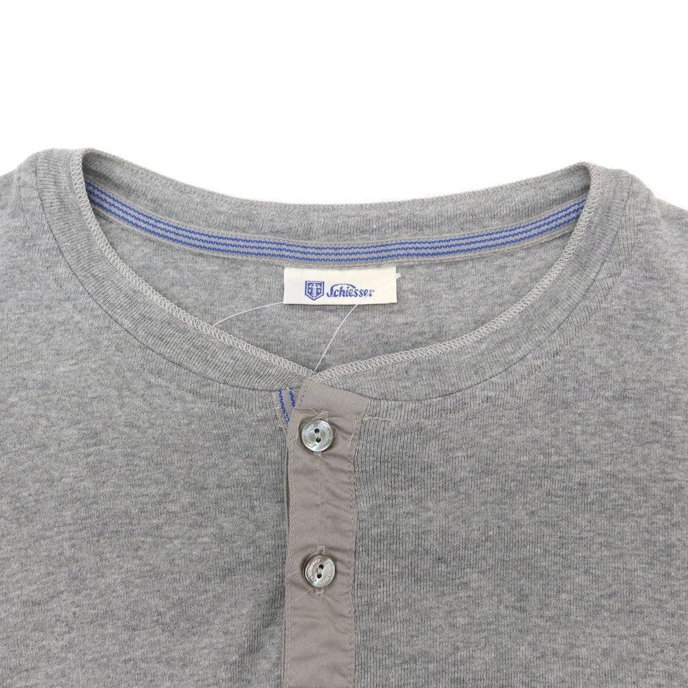 【中古】シーサー Schiesser コットン ヘンリーネック 半袖Tシャツ グレー【 S 】【 状態ランクB 】【 メンズ 】