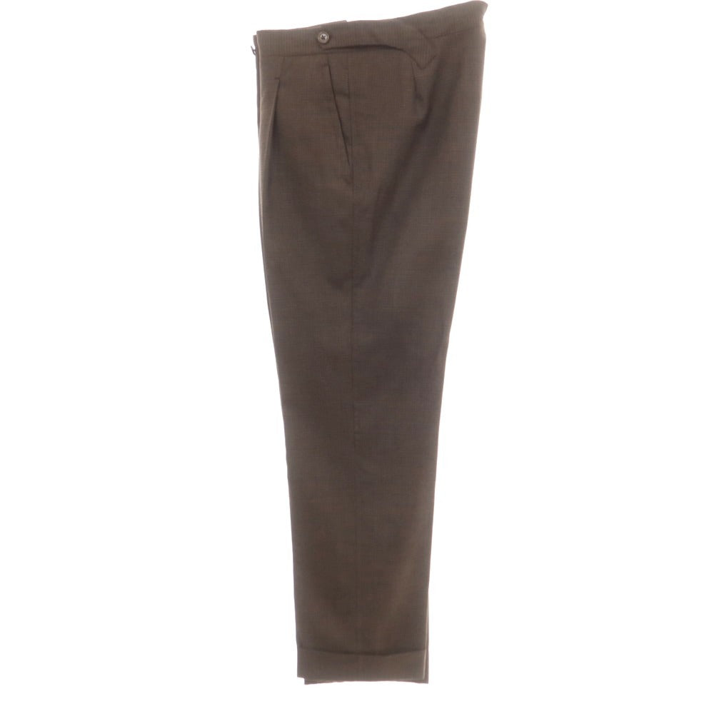 【中古】サルトリアナオイ Sartoria Naoi ウール チェック ハンドメイド 3つボタンスーツ ブラウンxグレー【 表記なし(S位) 】【 状態ランクB 】【 メンズ 】