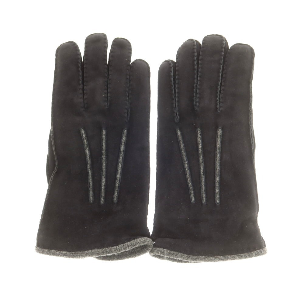 【新品】ラ テッラ LA TERRA スエード カシミヤライニング 手袋 グローブ ブラック【 8 1/2 】【 状態ランクN 】【 メンズ 】