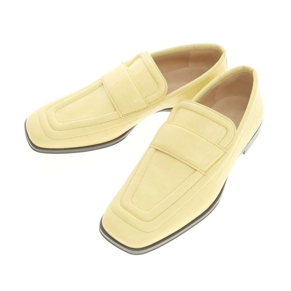 【中古】【未使用】ボッテガヴェネタ BOTTEGAVENETA 型押しレザー ローファー イエロー【 40 】【 状態ランクS 】【 メンズ 】