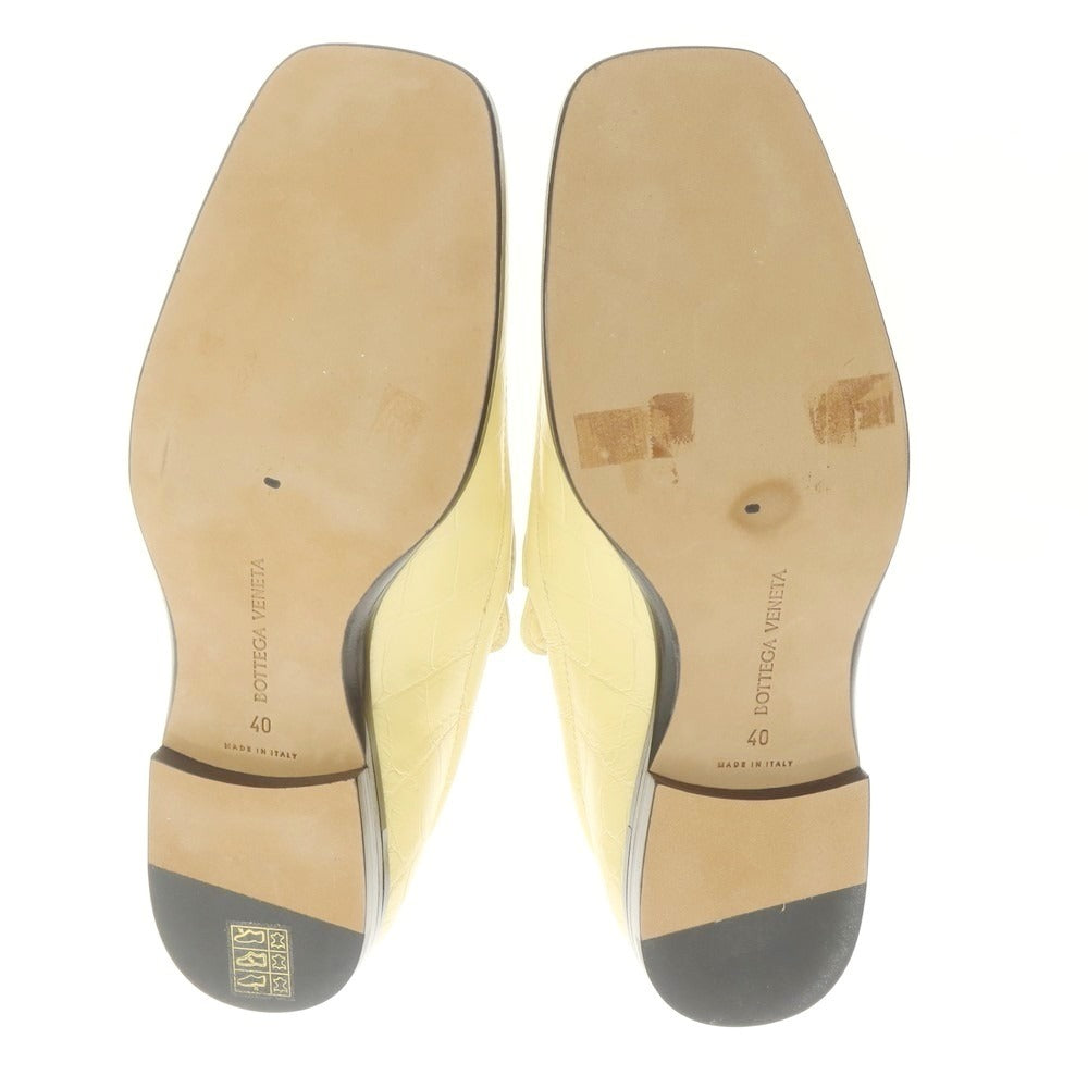 【中古】【未使用】ボッテガヴェネタ BOTTEGAVENETA 型押しレザー ローファー イエロー【 40 】【 状態ランクS 】【 メンズ 】
