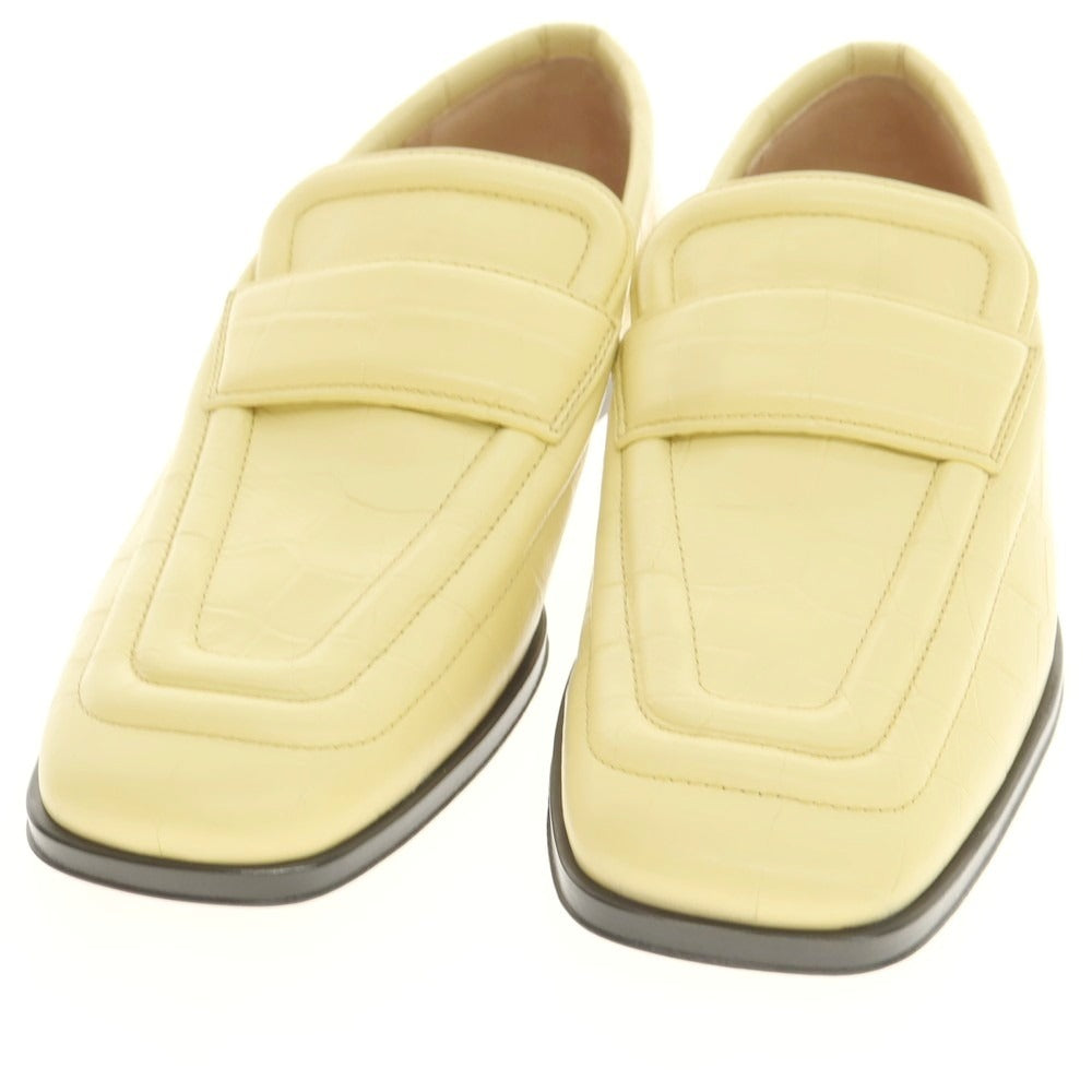 【中古】【未使用】ボッテガヴェネタ BOTTEGAVENETA 型押しレザー ローファー イエロー【 40 】【 状態ランクS 】【 メンズ 】